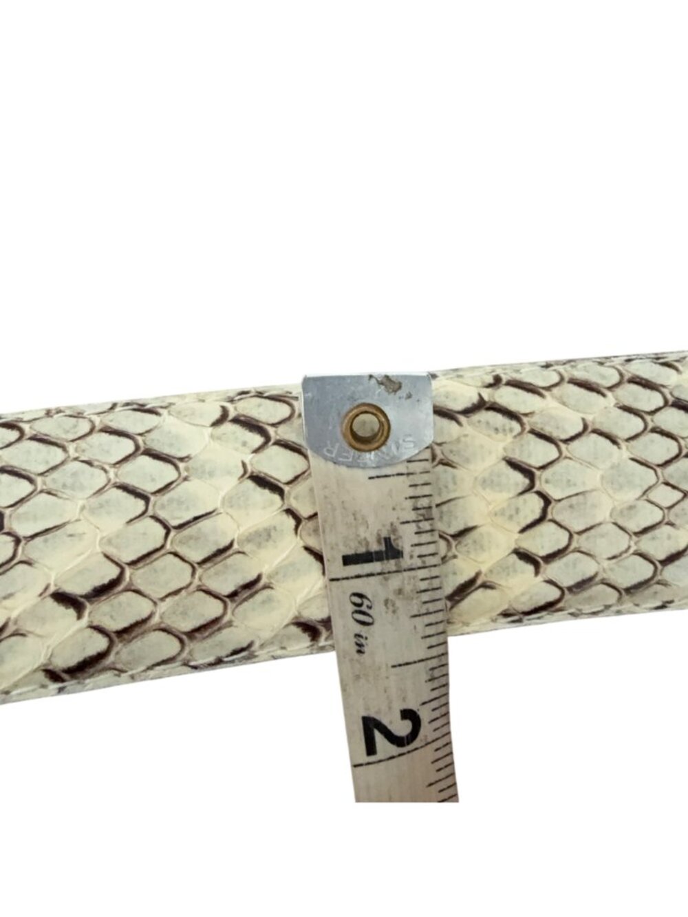 Ritz Snake Skin Belt With Gold-Tone Buckle M/L Size Cream & Black Pattern - Picture 8 of 9